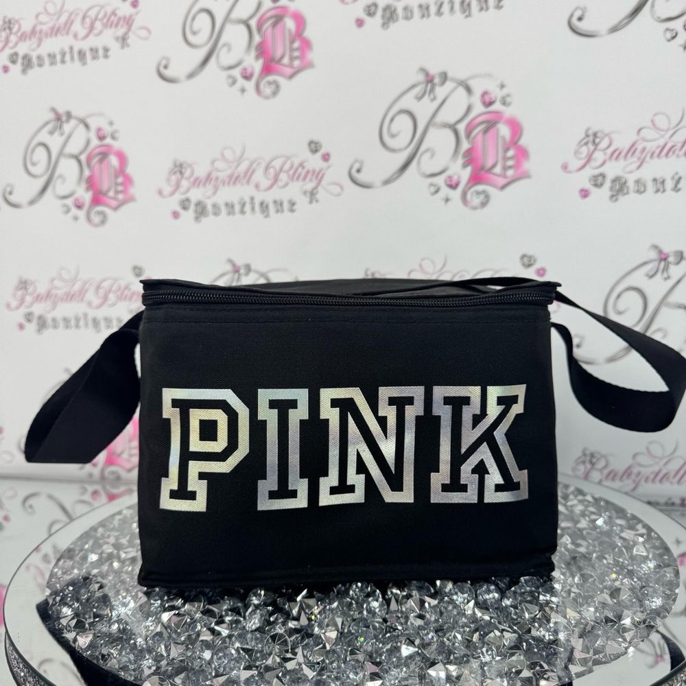 PINK Victoria's Secret cooler bag holographic shiny Black Women's Bag